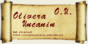 Olivera Unčanin vizit kartica